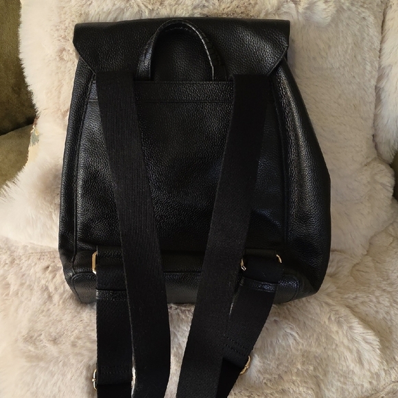 NWOT Nordstrom Black Pebbled Leather Backpack - Picture 2 of 7